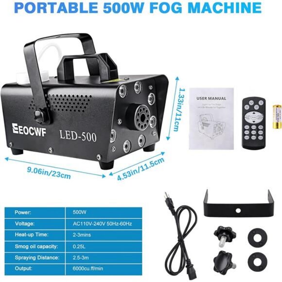 Upgraded Smoke Machine Fog Machine, 2000CFM Fog 8 LED and 13 Colors Lights - Picture 2 of 7